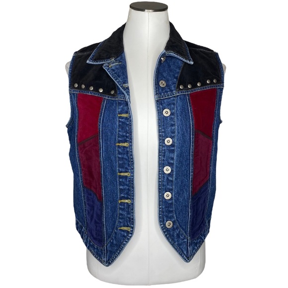 Vintage Carole Little Patchwork Denim Vest - Picture 8 of 10
